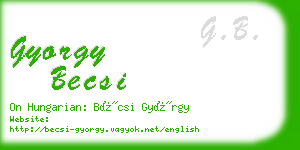 gyorgy becsi business card